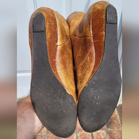 Steve Madden Tan Leather Intyce Boots w/Slight Wedge Heel Size 5.5 - Picture 8 of 11